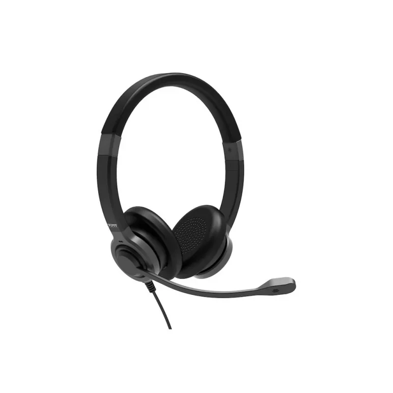 PORT CONNECT | Auriculares estéreo USB PRO ON'R 300 | con cable | on-ear | cancelación de ruido | negro