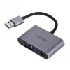 Adaptador de cable de vídeo UNITEK V1304A 0,15 m USB Type-A HDMI + VGA (D-Sub) Gris