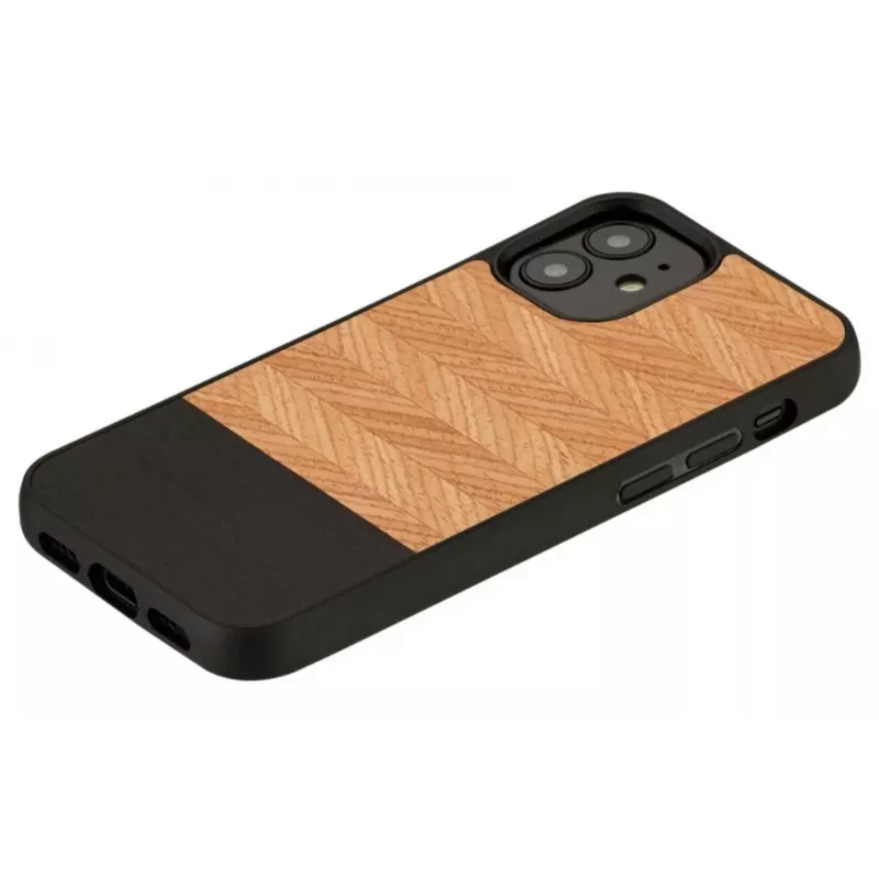 Funda protectora Man and Wood para iPhone 12 mini Herringbone Nero negro