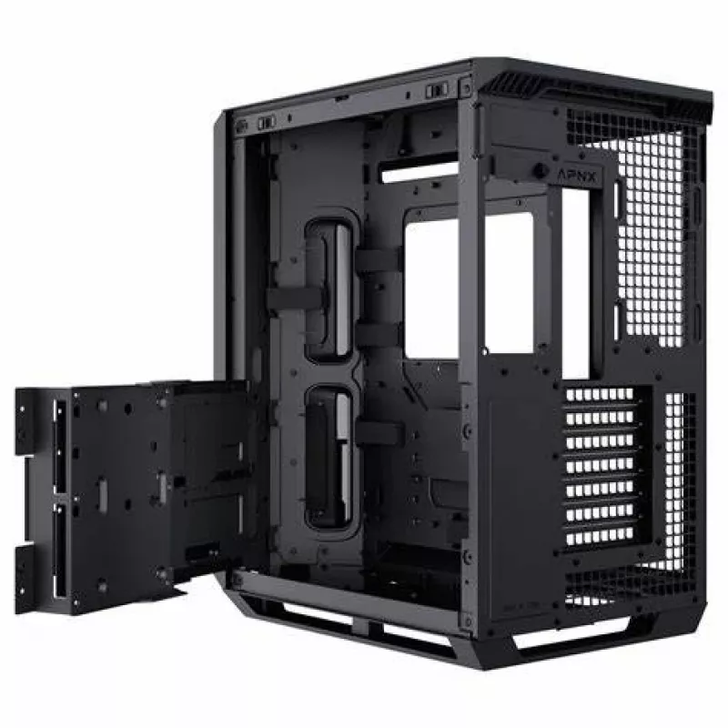 APNX V1-W-BK-v1 torre Midi negra, madera