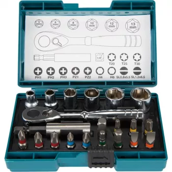Makita Set de puntas de destornillador y carraca, 21 piezas (B-54081)