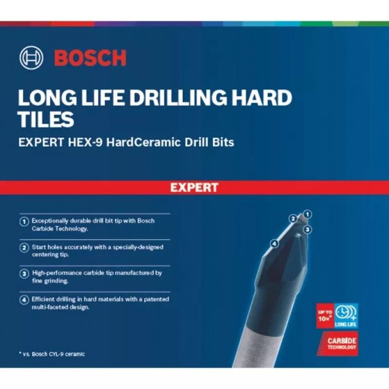 Juego de brocas Bosch EXPERT HEX-9 HardCeramic 5 uds.