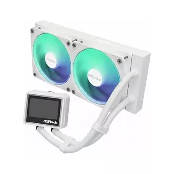 Ventilador de CPU ASROCK Challenger White 240 Digital — refrigeración líquida AIO de 240 mm, blanco