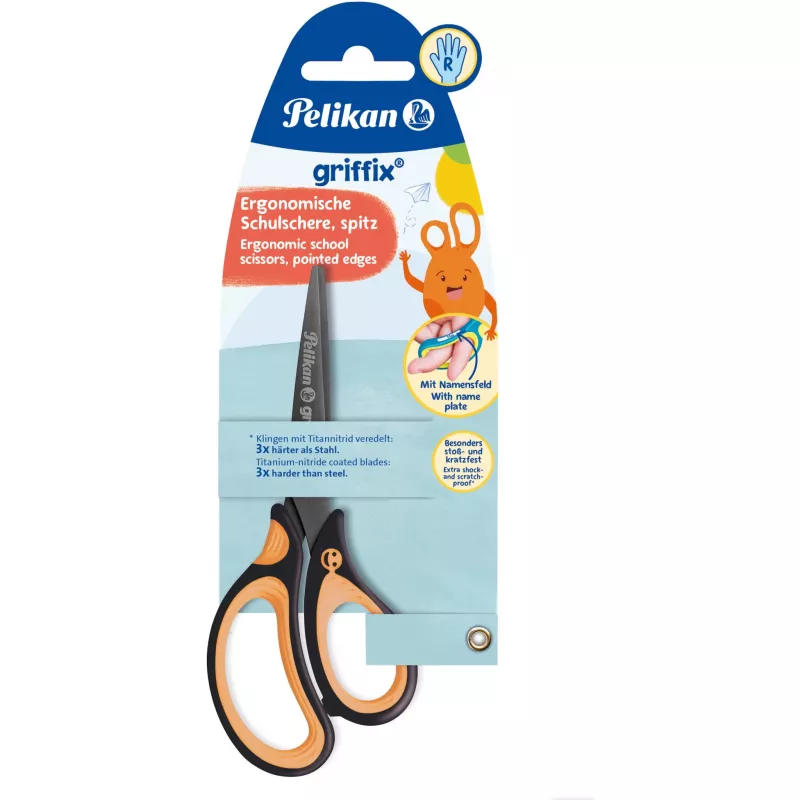 Pelikan Griffix Universal corte recto negro naranja adulto unidad 819060