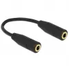 DeLOCK - Adaptador inversor de audio - conector mini de 4 polos (M) a conector mini de 4 polos (M) - 13cm - Negro (65896)