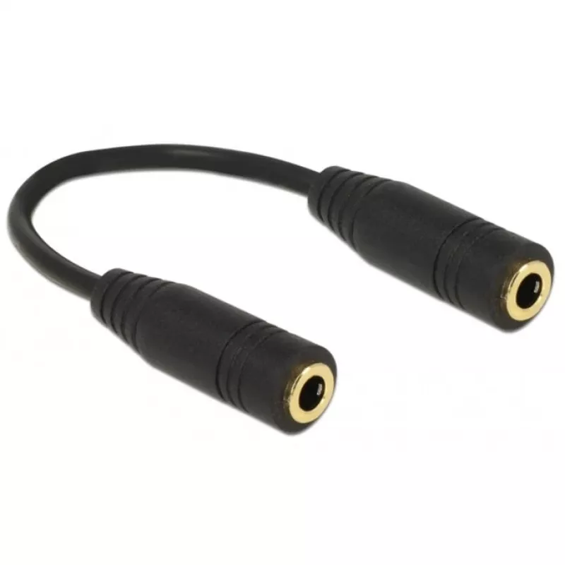 DeLOCK - Adaptador inversor de audio - conector mini de 4 polos (M) a conector mini de 4 polos (M) - 13cm - Negro (65896)