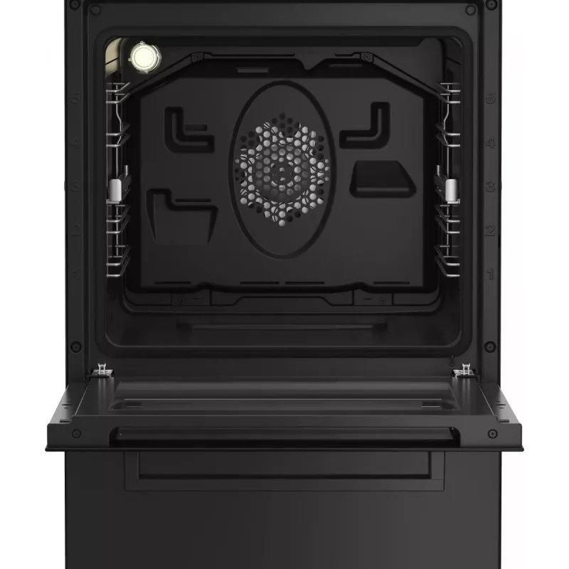 Cocina independiente BEKO FSM52331DBDS, encimera de gas 4 fuegos (2900/2000/2000/1000 W), horno eléctrico 60 L, 60 cm, clase de eficiencia energética A, negro
