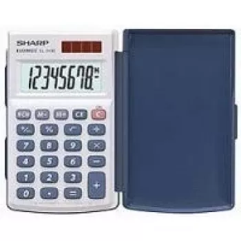 Calculadora de bolsillo Sharp EL-243S básica plateada