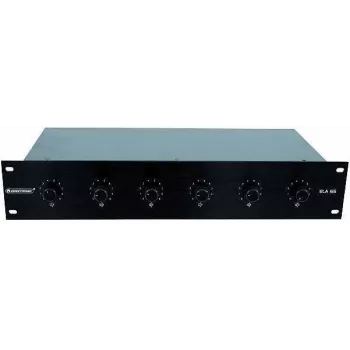Regulador de volumen Omnitronic ELA 6S negro – Regulador de nivel de audio para rack, 1U, 6 canales