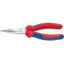30 25 190, alicate plano para agujas, 2,4 mm, 5 cm, acero, azul, rojo, 190 mm