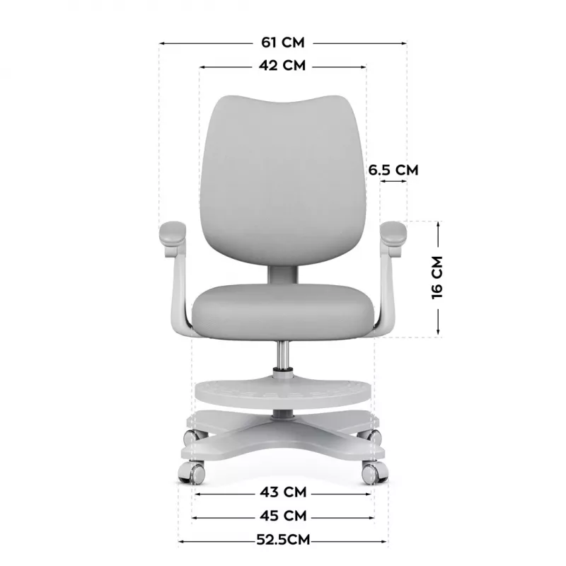 Silla de oficina giratoria mark adler Junior 4.6 gris — silla de trabajo ergonómica compacta