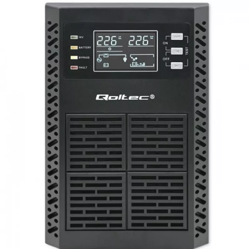 SAI Qoltec 52281 sistema de alimentación ininterrumpida doble conversión (online) 2 kVA 2000 W 3 salidas AC