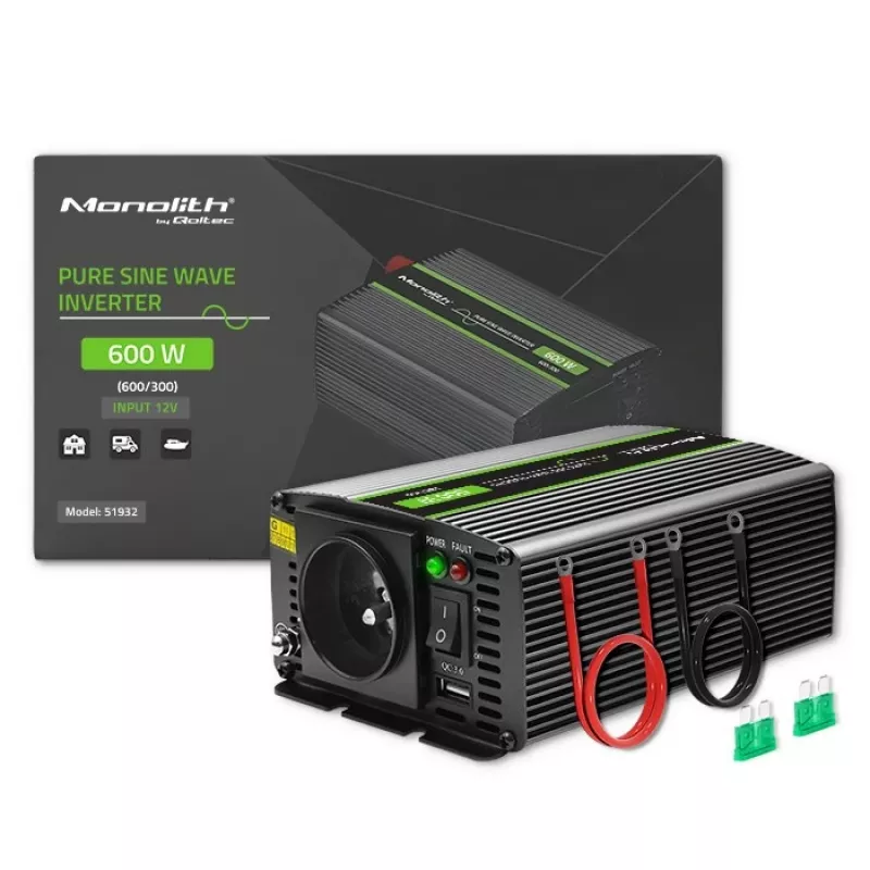 Convertidor de tensión para coche Qoltec Monolith 600 W 12 V