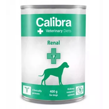 Comida húmeda para perros Calibra Veterinary Diets Renal Chicken 400 g — soporte renal, humedad 78 %, proteína 5,5 %, grasa 8 %