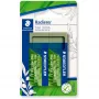 Goma de borrar Staedtler 526 80BK2 verde, pack de 2, sin látex ni ftalatos