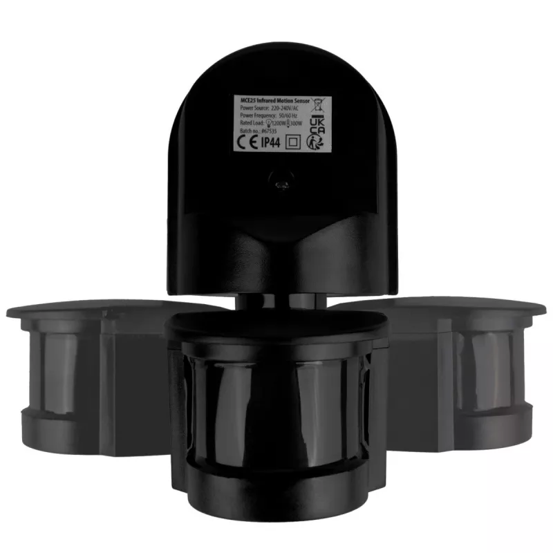 Sensor de movimiento y crepuscular MACLEAN MCE25 B — detector de movimiento con sensor de luz, montaje en pared/techo