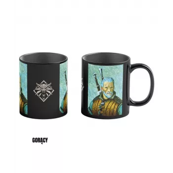Taza con revelado por calor Good Loot The Witcher 3 Game Art Chronicles - Geralt & Vincent van Gogh 450 ml negra