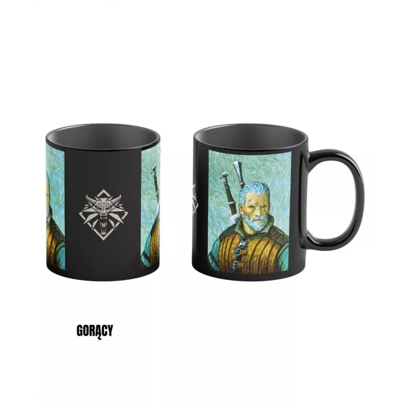 Taza con revelado por calor Good Loot The Witcher 3 Game Art Chronicles - Geralt & Vincent van Gogh 450 ml negra