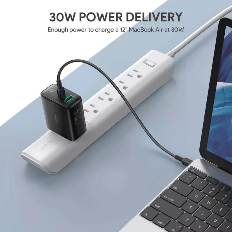 Cargador de pared 2xUSB Power Delivery (1xUSB A+1xUSB C) 5.4A 30W Dynamic Detect PA-D1