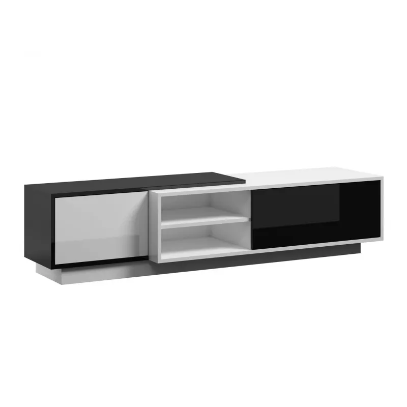 Mueble de TV Cama SIGMA1 180 blanco/negro brillante