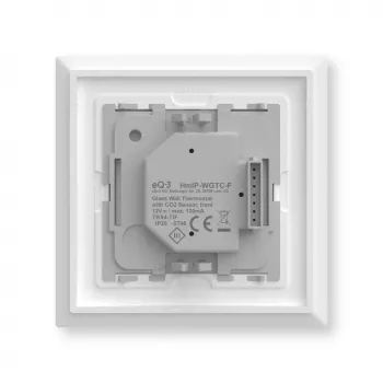 Termostato de pared de cristal Homematic IP 161333A0 con sensor de CO2, RF digital, 230 V, 54,5×54,5×29 mm