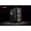 Caja de PC SAVIO Noctis Flow RGB — Cube, ATX/Mini-ITX, 3 ventiladores frontales de 120 mm, ventana lateral de cristal templado, GPU máx. 35 cm