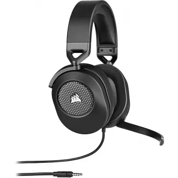 Auriculares CORSAIR HS65 SURROUND auriculares gaming con cable, circumaurales, 3,5 mm + adaptador USB, 32 Ω, 282 g, carbono