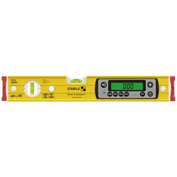 Nivel STABILA TECH 196 DL 19830, digital 40 cm, precisión 0,5 mm/m, antideslizante, con funda