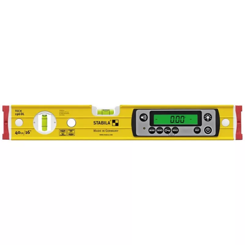 Nivel STABILA TECH 196 DL 19830, digital 40 cm, precisión 0,5 mm/m, antideslizante, con funda
