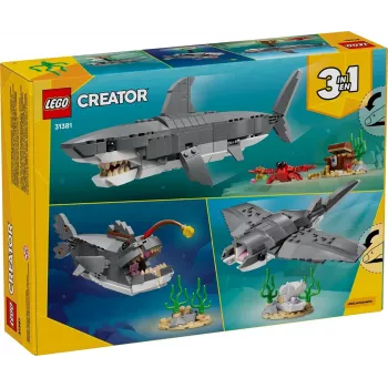 LEGO CREATOR 3 EN 1 31381 Tiburón aterrador con un cofre del tesoro
