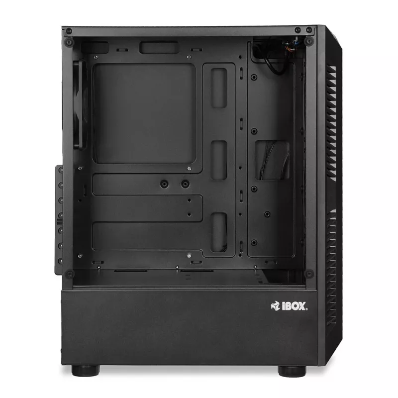 Caja de PC IBOX LUPUS 27 Midi Tower ATX, cristal templado, RGB, 455×200×380 mm, compatible con ATX, GPU hasta 32 cm