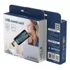 Tarjeta de sonido externa USB Gembird Virtus2 — interfaz USB, auriculares de 3,5 mm, azul transparente