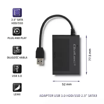 Adaptador de disco duro Qoltec USB 3.0 HDD/SSD