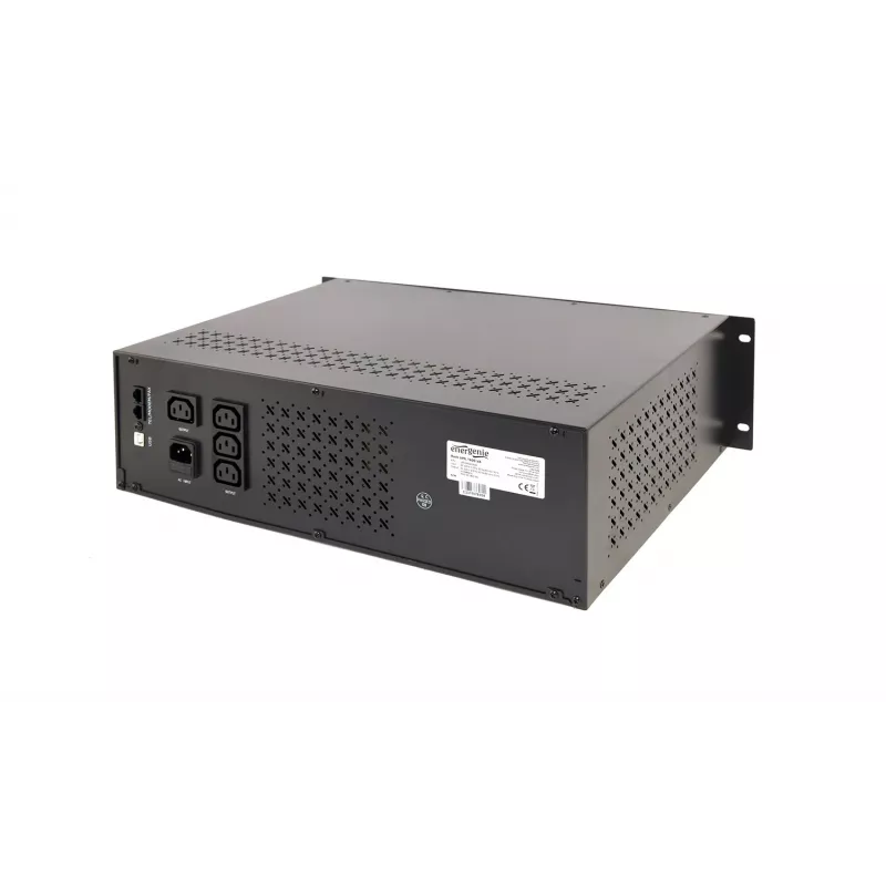 Gembird UPS-RACK-1500 SAI Line-Interactive 1500 VA 900 W, rack 19" 3,4U, 4x IEC C13 230 V, entrada IEC C14, USB, RJ11, LCD, negro