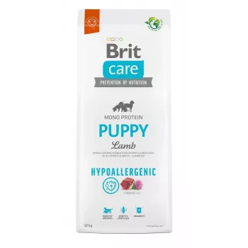 Pienso seco para perros Brit Care Hypoallergenic Puppy Lamb & Rice 12 kg — para todas las razas, 32 % proteína, 18 % grasa