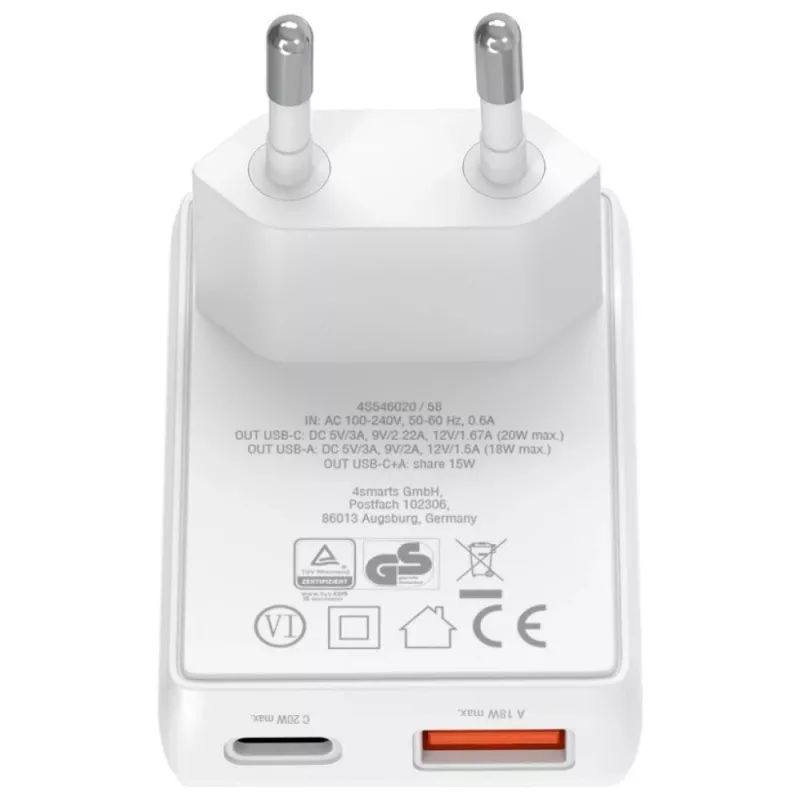 Cargador de interior 4smarts 546020 universal blanco carga rápida AC