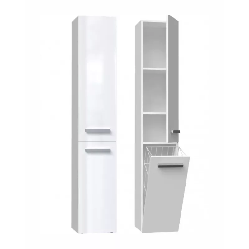 Armario de baño NEL IV 31x30x174 cm, blanco, brillo