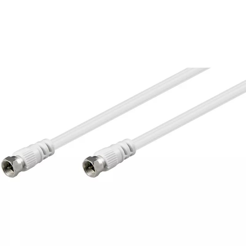 Wentronic Goobay cable de conexión SAT, blanco, 5 m – conector macho F a conector macho F (11725)