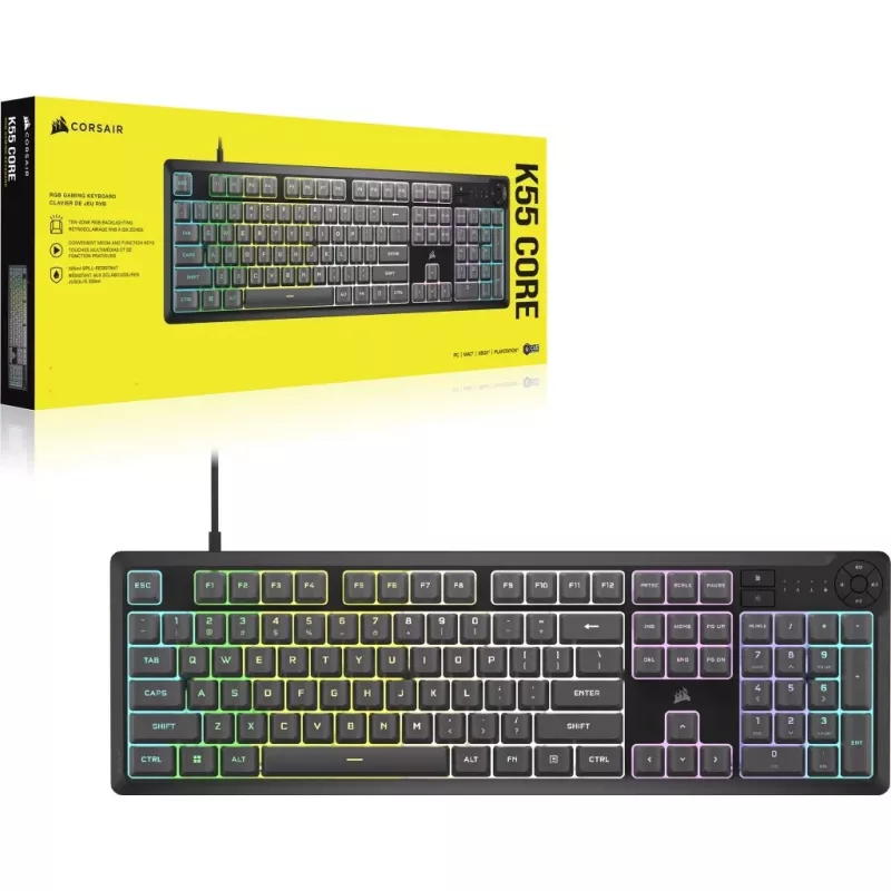 Teclado Corsair CH-9226D65-DE Gaming USB QWERTZ Alemán Gris