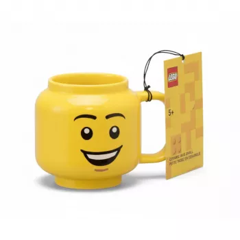 Taza de cerámica Room Copenhagen LEGO Happy Boy Small Amarilla 40460806 — taza de cerámica pequeña, diseño LEGO