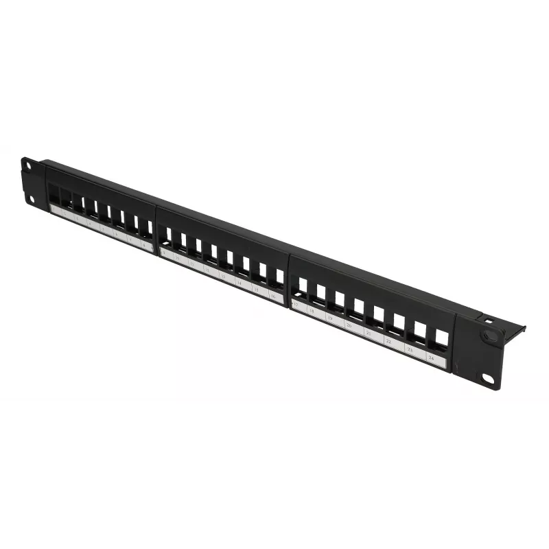 Patch panel Extralink 24 puertos U/UTP (UTP) modular, 1U, negro, 482,6 mm de ancho