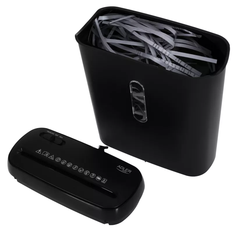 Destructora de documentos | AD 1039 | negra | 8 L | 70 dB | corte en tiras