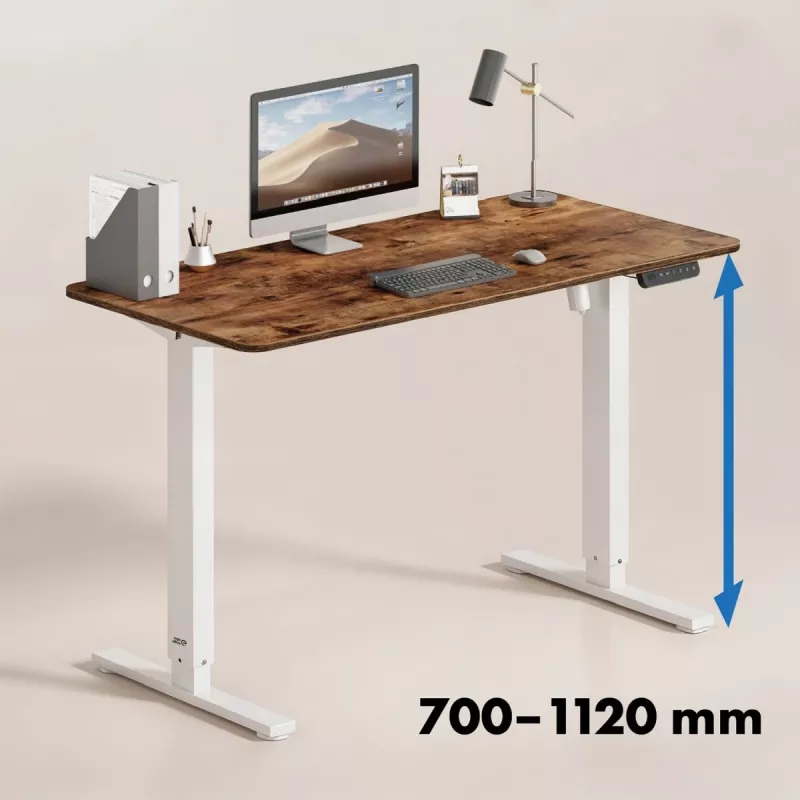Escritorio con regulación eléctrica de altura ergo office ER-400 W — altura máx. 1160 mm, carga máx. 80 kg