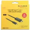 Adaptador de cable de vídeo DeLOCK 85260 USB Type-C HDMI 3 m negro