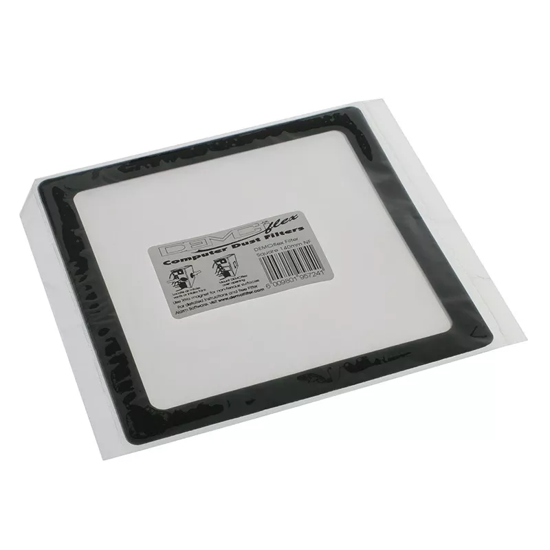 Filtro antipolvo DEMCiflex 140 mm, cuadrado - negro/negro