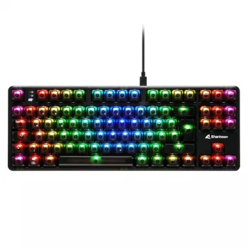 Teclado gaming mecánico Sharkoon Crystal Shark Negro DE con iluminación RGB