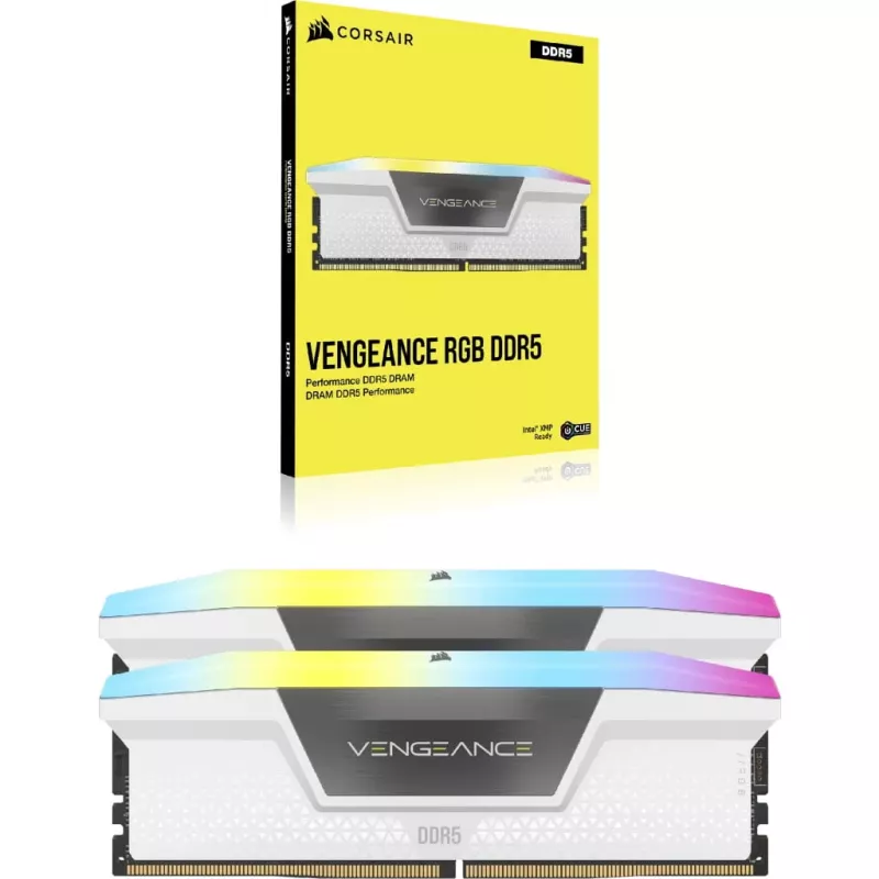DIMM 64 GB DDR5-6000 2x 32 GB dual kit blanco CMH64GX5M2B6000C30W Vengeance RGB INTEL XMP