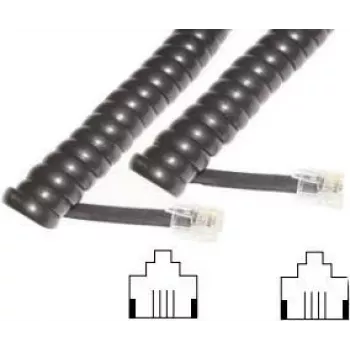 Cable de teléfono e+p T 15 2 m negro