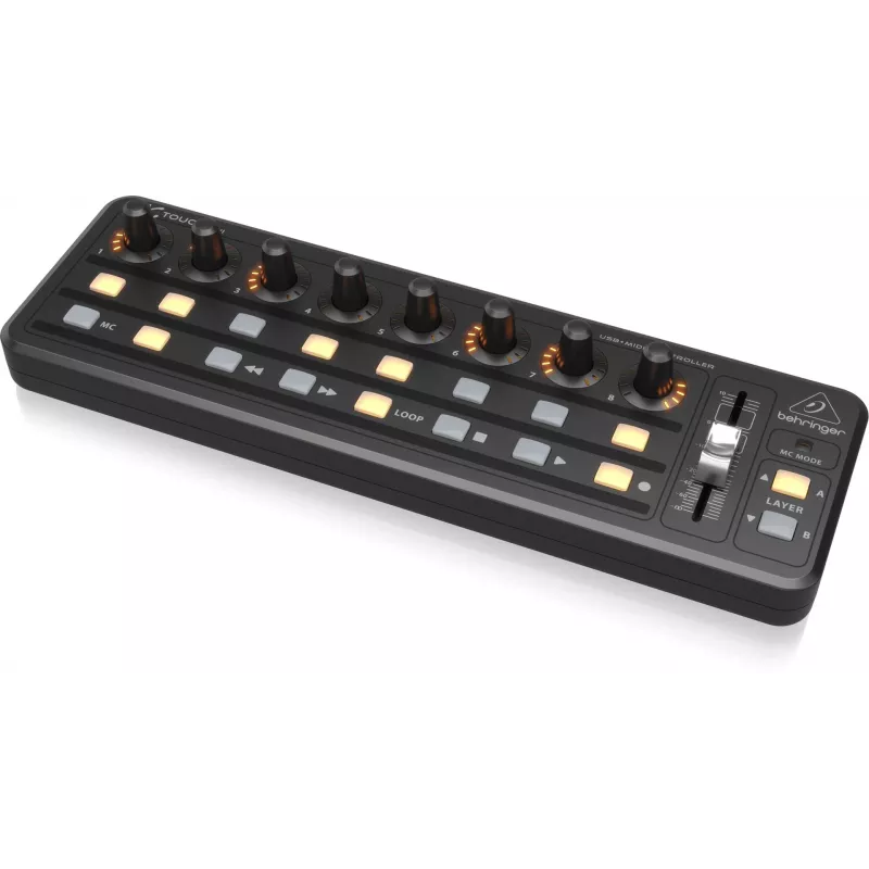 Teclado MIDI USB Behringer X-TOUCH MINI tipo de control botones, mandos giratorios, deslizadores