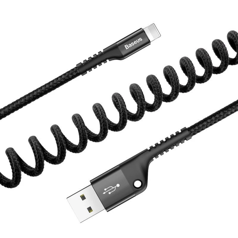 Baseus cable en espiral Lightning 1m 2A (negro)